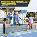 Pickleball Set Net with Wheels, Portable 3in1 Pickle Ball Net with Carry Bag- 3 Size Options, Designed for All Weather Conditions, Steady Metal Frame & Take Down for Practice & Games, 6ft/11ft/22ft