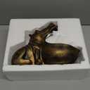 aboxoo Hippo Statue Home Resin Hippopotamus Figurine Sculpture Table Art Decoration Sundries Key Container Storage Box (Gold)