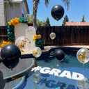 13 Pcs 12/18 Inch 2026 Graduation Pool Balloons Kit Floating Pools Balloon Party Decoration Graduation Balloons with Weights Nylon Rope for Pool Birthday Party Supplies(Glitter Gold Matte Black)
