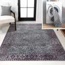 JONATHAN Y Machine Washable Purple/Gray Indoor Area Rug 8X10 ft, Victoria Ornate All-Over for Living Room, Bedroom, Kitchen, Office, Easy-Cleaning, High Traffic, Pet-Friendly, Non-Shedding WSH106B-8