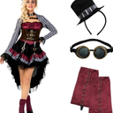 Morph, Steampunk Halloween Costumes, Victorian Steampunk Costumes for Women, Steampunk Costume Women, L