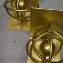 Book Ends Decorative, Modern Metal Unique Gold Bookends for Shelves, Round Design Bookend Book Stopper Holder for Home Office
