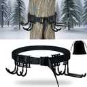 Treestand Strap Gear Hangers, Multi-Hook Accessory Holder for Bow Hanger, Tree Stand Accessories Holder with 8 Hooks, for Gears Bow Quiver Backpack Tree Saddle Bottle, with Storage Bag (Black1)