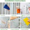 2 x Coavas One Way Window Privacy Film, Reflective Window Tint for Home See Out Not in, Sun Blocking Anti UV Static Cling Glass Windows Door Coverings for Winter (17.5 x 78.7 Inch, Z-translucent Birds)