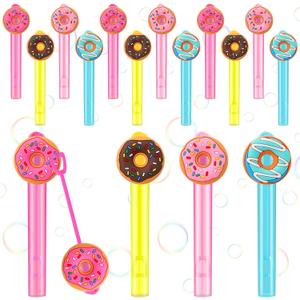 Jenaai 24 Pcs Dount Bubble Wands Sweet Donut Bubbles Party Favors for Summer Activity Cartoon Birthday Gifts Carnival Goody Bag Stuffers Wedding Supplies