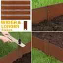 LAVEVE Landscape Edging Pre-Rusted Galvanized Steel, Hammer-in Metal Garden Edging Border with Clips, Suitable for Garden Fence, Paver Edging, Lawn and Yard