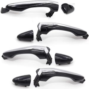 8Pcs Front Rear Exterior Outer Door Handle Chrome Black 1Set for Kia Optima 2011 2012 2013 2014 2015