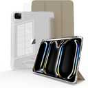 for iPad Pro 11 inch case M5/4 2025/2024,Case for iPad Pro 11 with Pencil HolderModel No.A2837,A3006, Slim Smart Cover with Clear Back Shell for 2024 iPad Pro11 Inch M4,Transparent Coffee