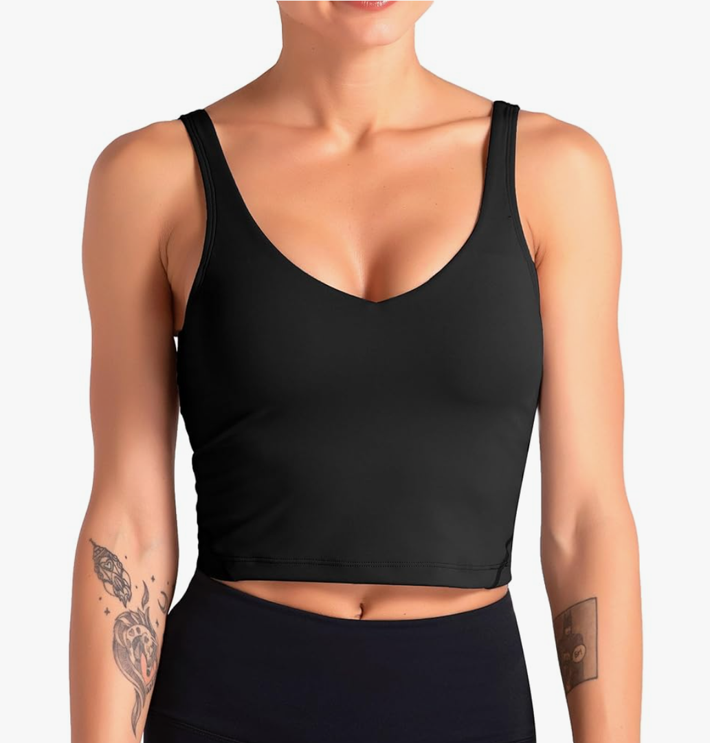 Dragon Fit Sports Bra for Women Longline Padded Bra Yoga Crop Tank Tops Fitness Workout Running Top, size M