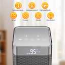 Space Heaters for Indoor Use, 1500W PTC Ceramic Electric Heater with Thermostat, Room Temperature Display, 70 Oscillation, Remote Control, 12H Timer, Quiet Portable Heater for Office Bedroom