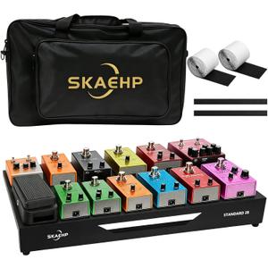 Guitar Pedal Board, Pedalboard 28" x 13.78" 6.83 lb Lightweight Aluminum Alloy, Pedal Board with Carry Bag, Hook Loop Strips