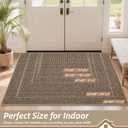 BEQHAUSE Dirt Trapper Door Mat 20" x 32", Non-Slip Washable Doormats Entrance Mat, Dirt Resistant and Absorbent Welcome Mat, Low Profile Floor Mats for Front Back Door and Entryway, Beige