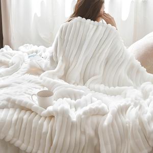 Bedsure Blankets Queen Size for Bed - GentleSoft Cozy Soft Blankets for Women, Cute Large Fleece Throws for Girls, Off White, 90x90 Inches (Queen (90" x 90"), Off White)