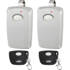 4 Pack Garage Door Opener Remotes Compatible with Linear Multi Code 3089, 3060, 3070, 300mhz 10 Dip Switch Gate Door Opener Remote Control Transmitter Replacement (2 Grey, 2 Black Mini)