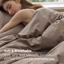 Bedsure 100% Washed Cotton Duvet Cover Queen Size - Light Brown Minimalist Bedding Set Linen Like - PureWoven Plain Simple & Soft Comforter Cover 3-Piece, 3 Pieces (Light Brown, Queen, 90"x90")