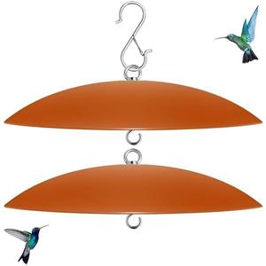 andergi 13" Hummingbird Feeder Shade Cover,Bird Feeders Dome Rain Guard,Weather Guard for Shepherd's Hook Outdoors (Terracotta), 2 Pack