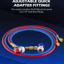 Orion Motor Tech R134a Quick Coupler Adapters, R134a Manifold Gauge Adapters and Hose Fittings HP and LP Connectors for R134a Car AC System, 1/4" Flares, 2pcs