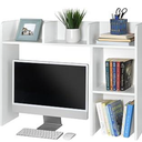 GlossyEnd Sturdy and Elegant Wood Dorm Desk Bookshelf Organizer, Office Desk Bookshelf Holder, Desktop Bookshelf Storage, Desk Book Organizer, Collage Dorm Desk Bookshelf, White