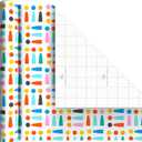 Hallmark Birthday Wrapping Paper Mini Rolls, 3-Pack (Rainbow Block Letters, Stripes, Exclamation Points) for Birthdays, Graduations, Celebrations, Any Occasion - 45 Sq. Ft. Total