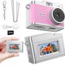 Mini Keychain Digital Camera 1080P, Ultra-Portable Small Retro Camera 32GB Card 6 Filters Video Recorder for Travel Study Camping Party Snap, Collectible Vintage Camera Gift for Kids Teens Beginners