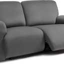 ULTICOR Squared Jacquard Design Extra Wide 75" - 100", Reclining 2 Seater Sofa, Extra Wide 6-Piece Reclining LoveSeat Slipcover, Reclining Sofa Covers, Thick, Soft, Washable (Dark Grey)