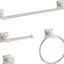 Bathroom Hardware Accessories Set 4 Pieces, Brushed Nickel Stainless Steel Towel Bar Set, Includes 20In Towel Bar, Towel Ring, Robe Towel Hooks,Toilet Paper Holder, Bathroom Towel Rack Set