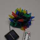 Solar Christmas Lights Outdoor C6 Strawberry String Lights, LED Christmas Fairy Lights 50 LEDs Solar Operated Rechargeable Garden Lights for Christmas Tree, Holiday, Arbor Decor (Multicolor, 8 Modes)