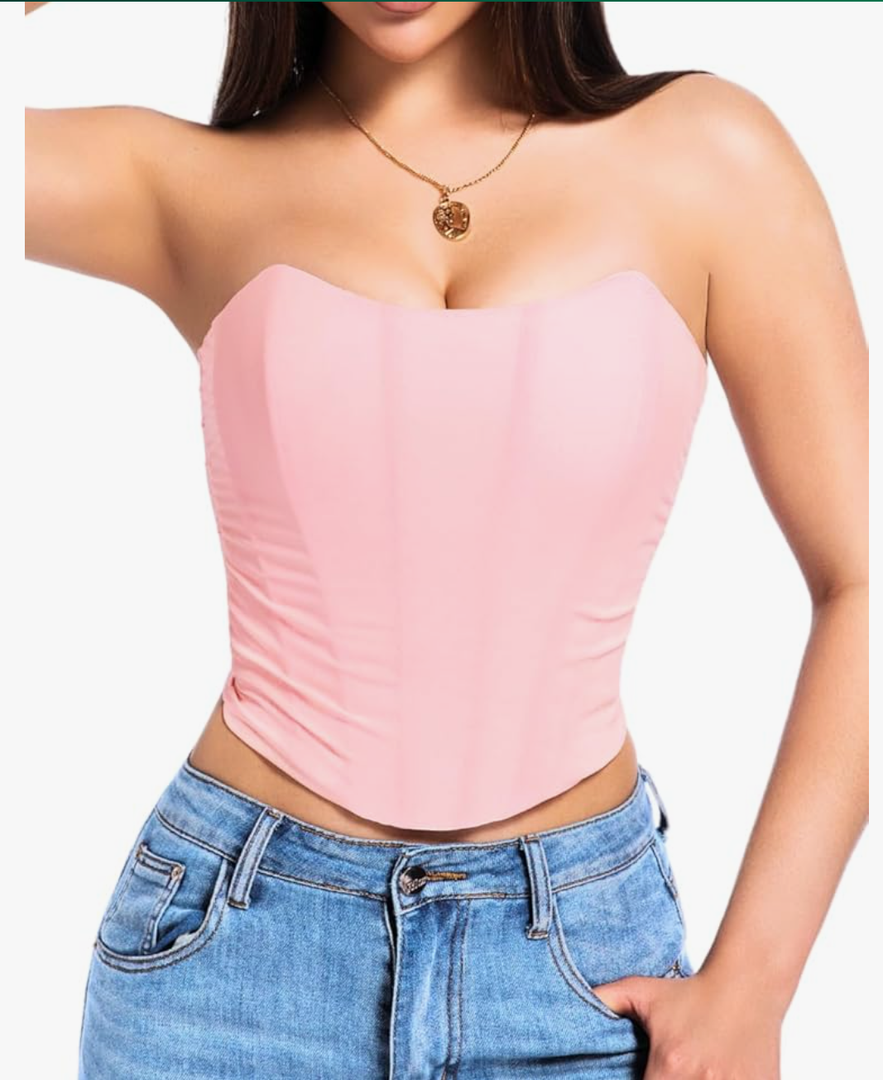 WS Waist Secrets Perfect Corset NYC OVERBUST Mesh Corset Top Lace up Shapewear with 15 Steel Boned (White Lace, M)