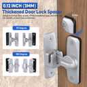 90/180 Degree Sliding Barn Door Lock and Latches, Silver, 2 PCS | Sturdy Aluminum Alloy, Proof Door Lock for Inside Barn Door, Screen Door, Bathroom, Closet, Cabinet, Screws & Spacer Included