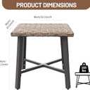 Outdoor Wicker Side Table,Small Square End Table, Patio PE Rattan Side Table Adopt Sturdy Galvanized Steel Frame for Balcony Porch Deck (Brown), 18.1" x 18.1" x 18.1"