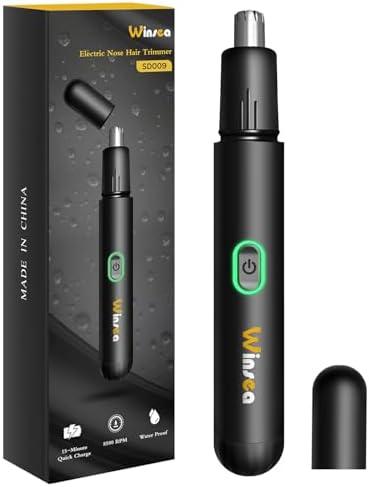 Winsea Precision Nose Hair Trimmer – 360° Safe & Efficient Electric Trimming, USB Rechargeable, Waterproof, for Nose, Ear, Eyebrows, and Beard Grooming