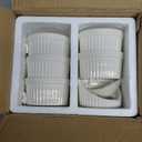 MALACASA Ramekins 8 oz Oven Safe, Porcelain Creme Brulee Ramekins Pudding Custard Cups Ceramic Souffle Dishes Ramakan Ramiken Ramicans Baking Bowls Set of 6, White, Series RAMEKIN-DISH