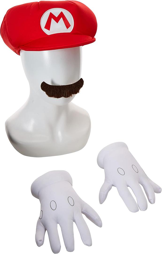 Disguise Super Mario Bros. Mario Accessory Kit, Officially Licensed Super Mario Bros. Accessory Kit for Kids, One Size