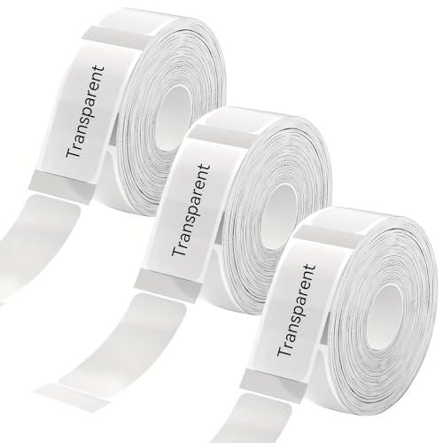 3Rolls D30 Clear Label Tape 12mmx40mm Compatible with Phomemo D30 Label Maker Waterproof Laminated Custom Stickers Office Labels Replacement