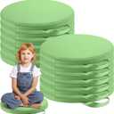 Suzile 12 Pcs 12'' Floor Cushions for Classroom Flexible Floor Seating with Handles Classroom Carpet Cushions for Kids Toddlers Daycare Preschool Furniture(Green,Round)