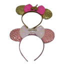 DRESHOW Mouse Ears Bow Headbands Minnie Ears Headband Glitter Party Decoration Cosplay Costume for Women, Pack 2