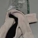 BomKinta Women Winter Solid Boots Socks Thick Warm Wool Socks Cozy Crew Socks Christmas Gift, Cream Cream Black, Medium