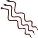 3 Pack 38 inches Long Sparkle Rhinestones and Sequin Red Snake Shaped Patches Applique Trim Ribbon for Outfit,Halloween Super Star Costume