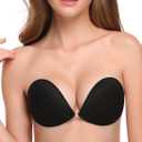 Wingslove Adhesive Bra Reusable Strapless Self Silicone Push-up Invisible Sticky Bras for Backless Dress, C cup