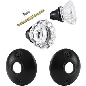 Matte Black Glass Door Knobs + Matte Black Door Knob Rosettes