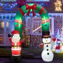 8FT Christmas Inflatable Archway w/ Santa Claus & Snowman and - See Details