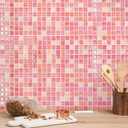 5 Sheets Peel and Stick Backsplash, Self Adhesive Wall Tiles, 3D Adhesive Tile Backsplash, 12"x12"Premium Self Adhesive Wall Tiles Peel and Stick for Kitchen, Bathroom, RV(Pink Diamond)