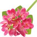 3 PCS Artificial Plumeria Flowers With Leaves,Lifelike Plumeria Frangipani Flower and Bud Bouquets Total 9 Fake Flowers for Home Office Wedding Party Decoration DIY Bouquet Craft Gift (Rose Red)