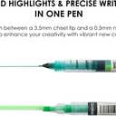 Grabie Dual Tip Notetaking Pens (3.5mm Chisel + 0.5mm Needle) Dual Tip Highlighter Markers for Journaling Colored Pens for Note Taking and Adult Coloring Books (Soft Serenity)