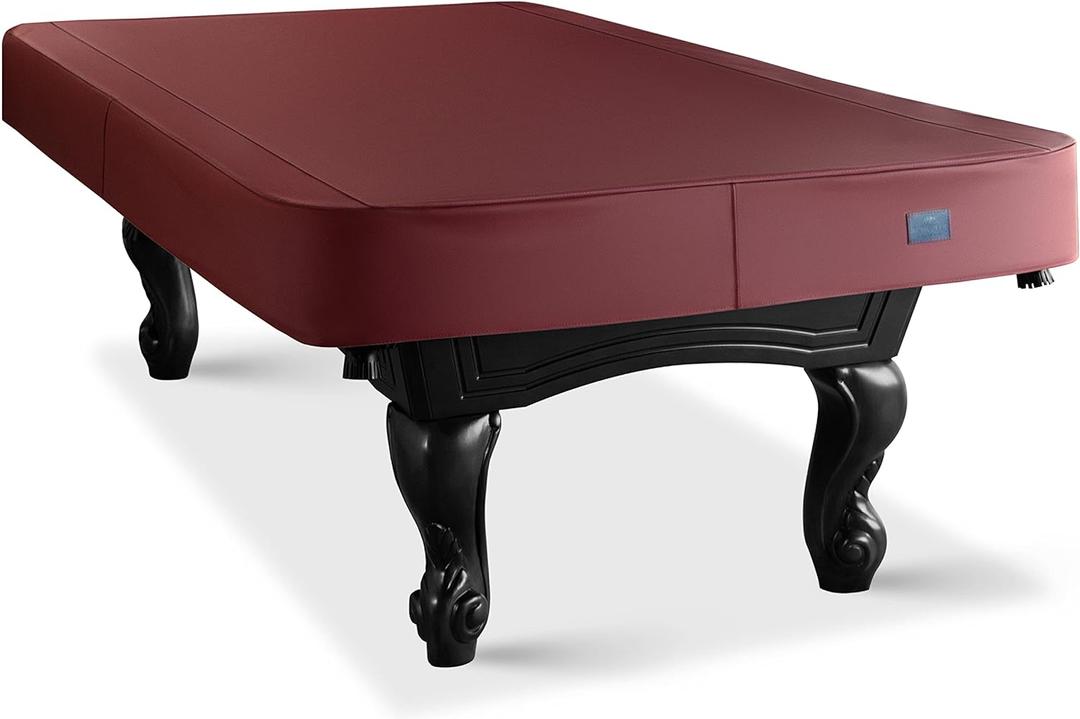 Heavy Duty Leatherette Billiard Pool Table Cover, Waterproof & Tearproof Cover for Pool Table 7/8/9FT (10 Colors Available) (8 Feet/Bordeaux red)