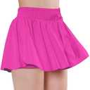 EXARUS 3 Pack Girls Shorts Butterfly Flowy Athletic Skort Dance Cheer Outfits Teen Running Skirts Preppy Tennis 2 in 1 Flutter Gym Kids Tween Clothes (Pink, 10Y)