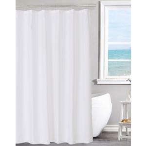 N&Y HOME Fabric Shower Curtain Liner Solid White with Magnets, Hotel Quality, Machine Washable, 72"W x 72"L