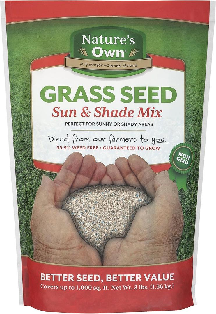 Mountain View Seeds Natures Own Sun & Shade Mix Grass Seed, 3-pounds
