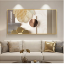 Large Framed Modern Luxury Gold Wall Art for Living Room, Horizontal Bright Style Artwork for Walls, Contemporary Geometric Picture Prints Painting Decor for Bedroom Hallway Dining Room 28x57