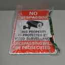 Large Video Surveillance Signs, 14x10 Inches No Trespassing Sign Private Property Sign, Reflective Aluminum, Fade Resistant,Indoor or Outdoor Use (4-Pack)